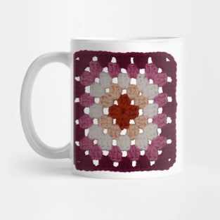 Lesbian Pride Vintage Crochet Granny Square Mug